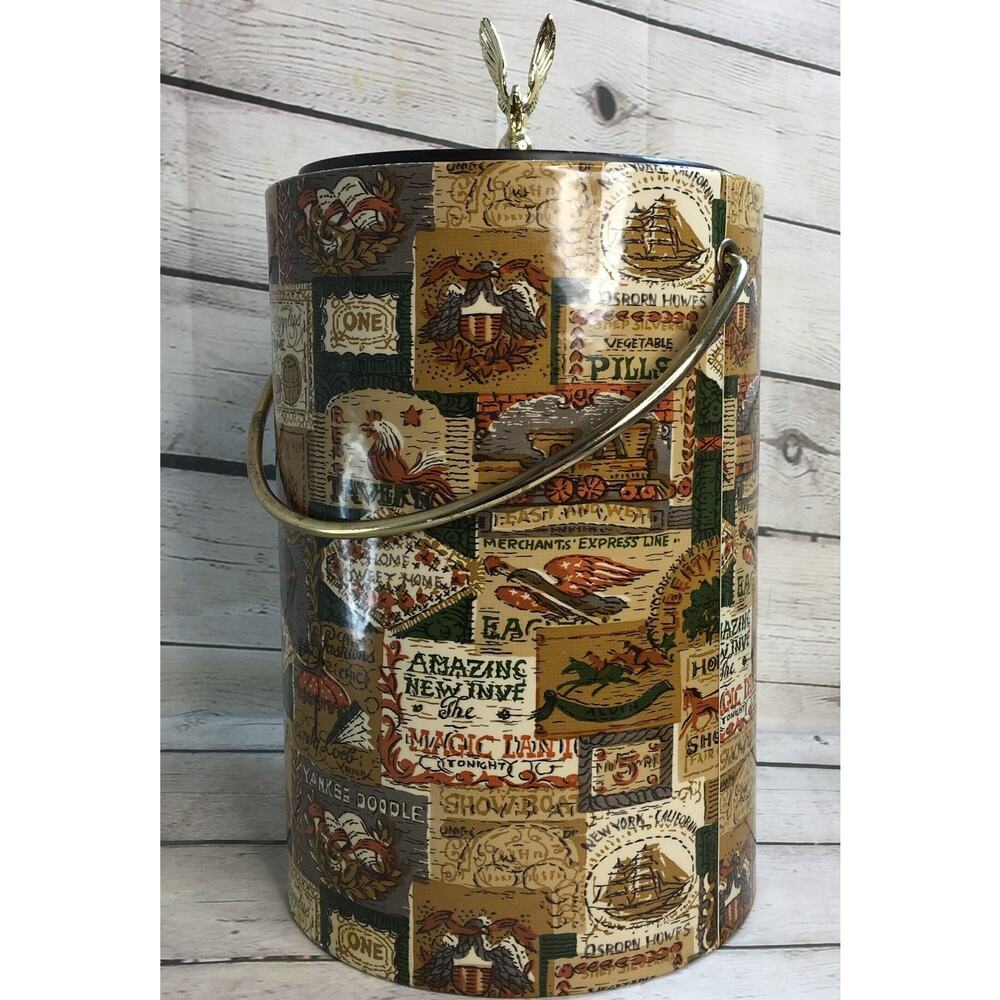 Morgan & Company Designs Bucket Brigade Tall Ice Bucket Vintage MCM U.S.A.